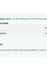 Myprotein Myvitamins CLA product details including serving size and ingredients list.
